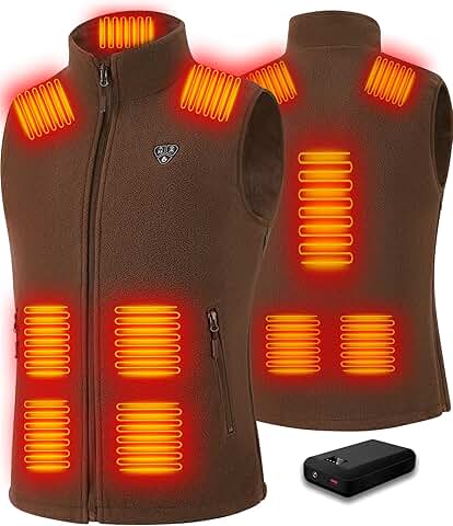 Men's Heated Fleece Vest with Battery Pack