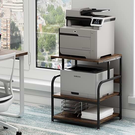 Large 3-Tier Printer Stand with Wheels
