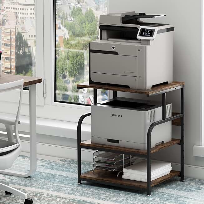 Large 3-Tier Printer Stand with Wheels