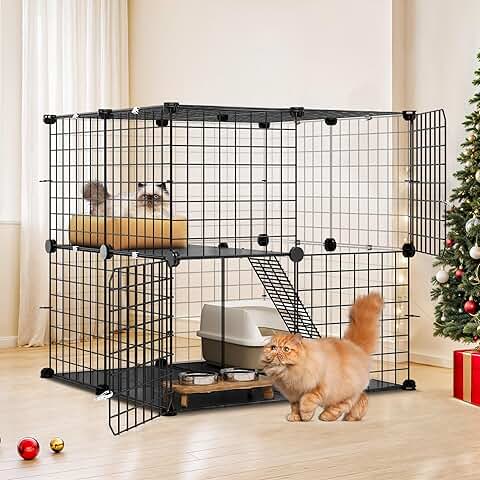 2-Tier Indoor/Outdoor Cat Cage for 1-2 Cats