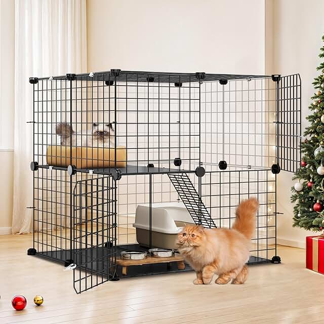 2-Tier Indoor/Outdoor Cat Cage for 1-2 Cats