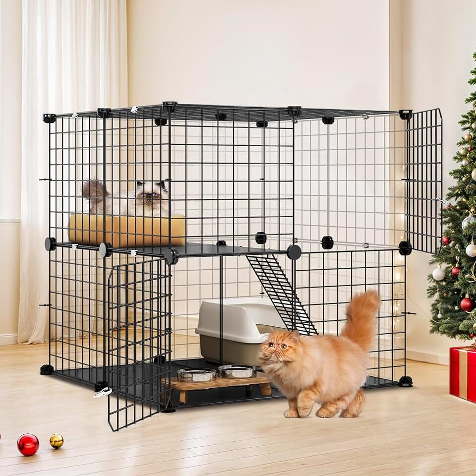 2-Tier Indoor/Outdoor Cat Cage for 1-2 Cats