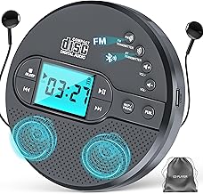 2000mAh Portable CD Player with Bluetooth and LCD Screen