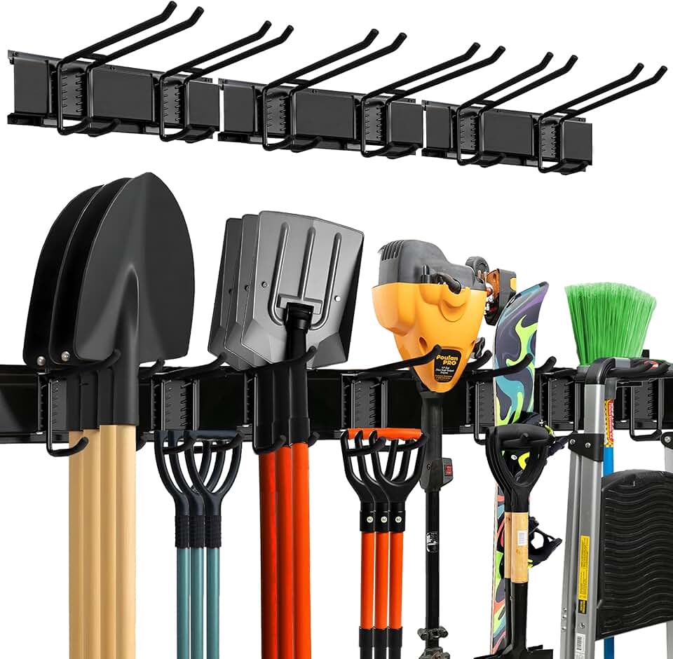 Heavy-Duty Garage Wall Organizer with Adjustable Hooks