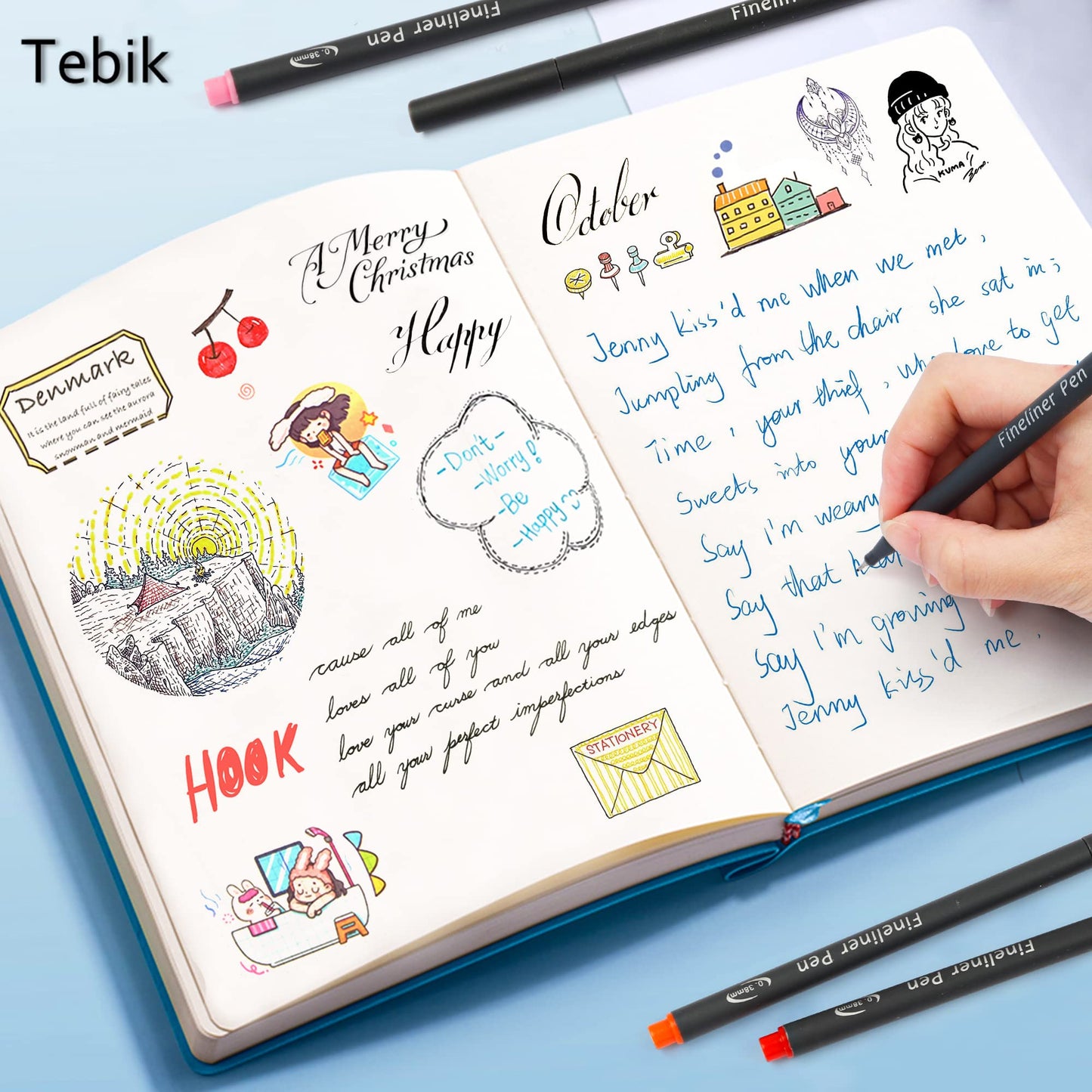 65 Pack Colored Pens with Stencils for Journals and Notes