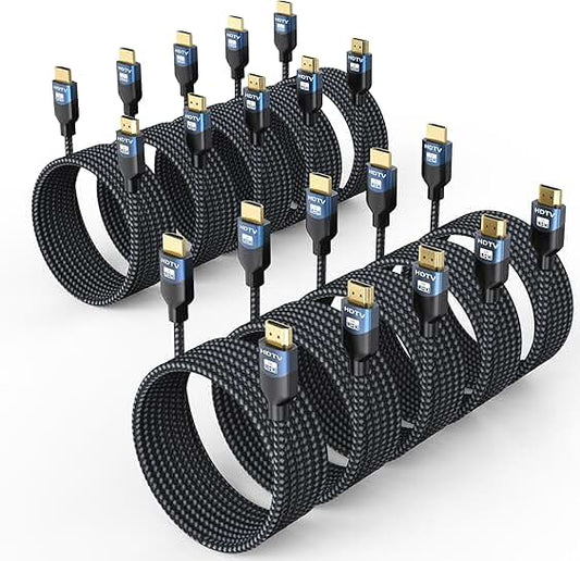 10-Pack 8K HDMI 2.1 Cables, 10 Feet, High Speed