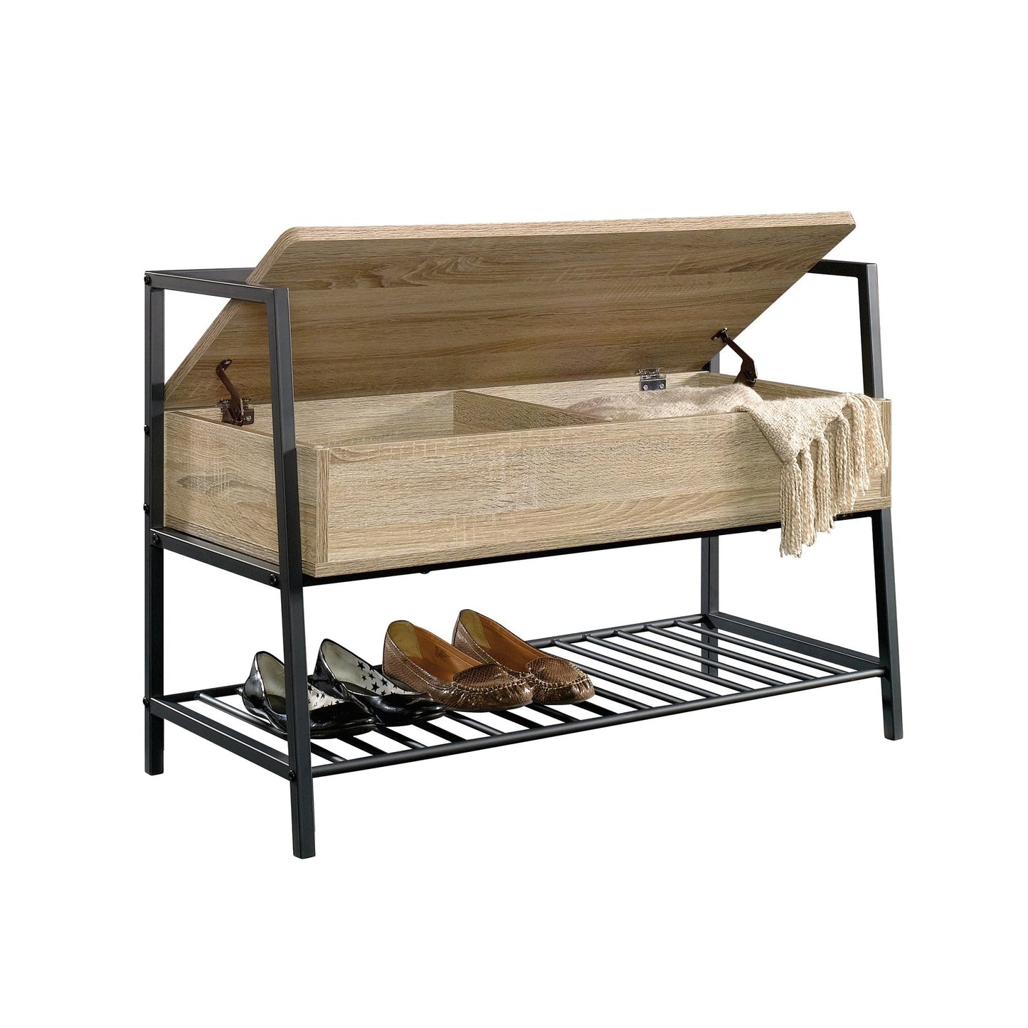 North Avenue Storage Bench, Charter Oak finish