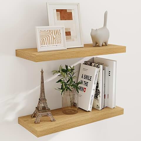 24-Inch Rustic Wall Floating Shelves, 2-Pack