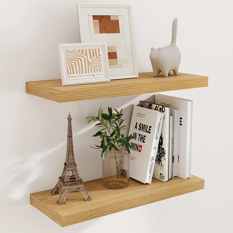 24-Inch Rustic Wall Floating Shelves, 2-Pack