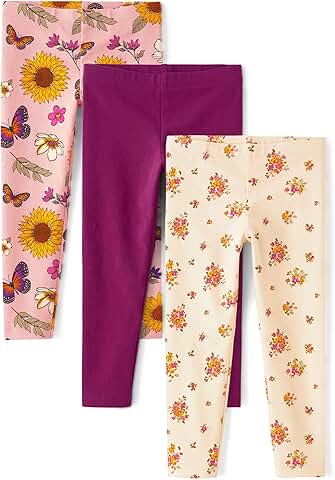 Printed leggings for baby girls and toddlers, multipacks