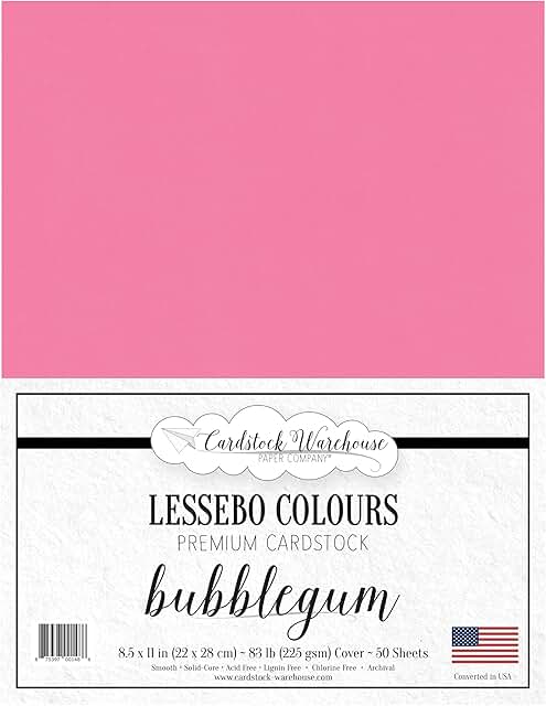 Pink Cardstock Paper, 50 Sheets, 8.5 x 11"