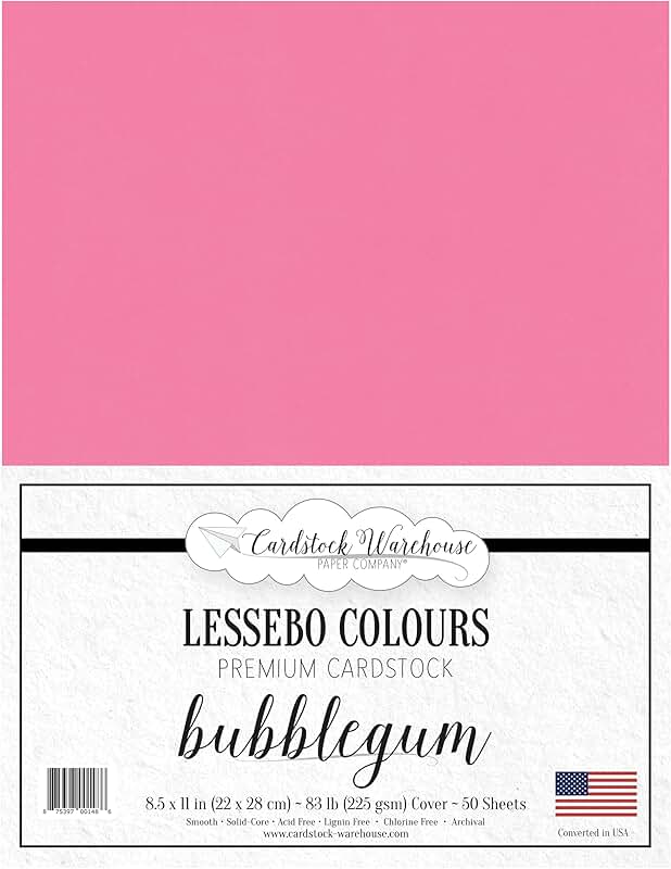 Pink Cardstock Paper, 50 Sheets, 8.5 x 11"