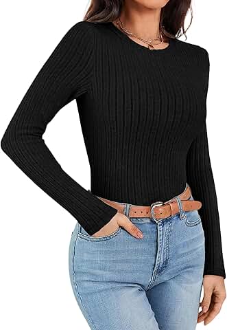 Women's Long Sleeve Ribbed Fitted Thermal Top