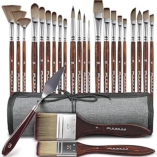 25-Piece Artist Paint Brush Set for Various Painting Styles
