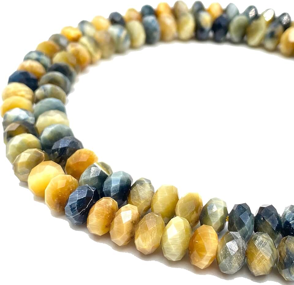 African 2-Tone Golden-Blue Tigers Eye Beads, 6mm