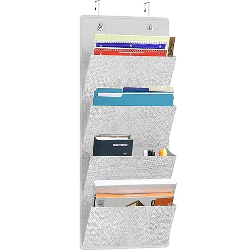 Over the door wall file organizer with four pockets