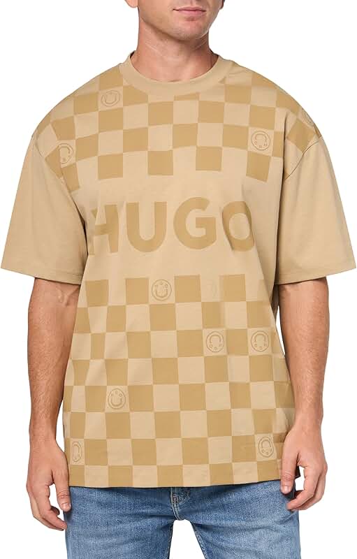 Men's Large Logo Checkered T-Shirt