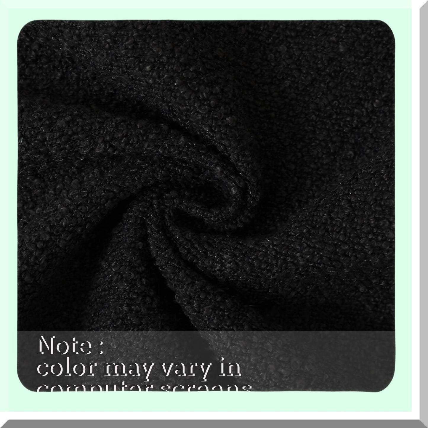 Luxury Black Boucle Lumbar Pillow Cover - Plush Decorative Cushion Case for Sofa - Thick Textured Throw Pillow - 14x36 Inch - Set of 1