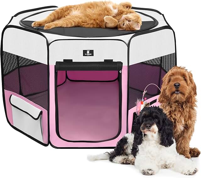 Portable Foldable Pet Playpen for Indoor and Outdoor Use
