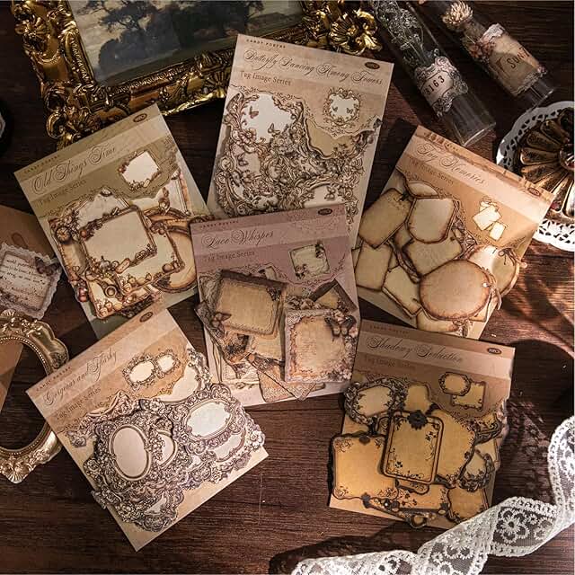 180 Vintage Label Border Scrapbook Stickers