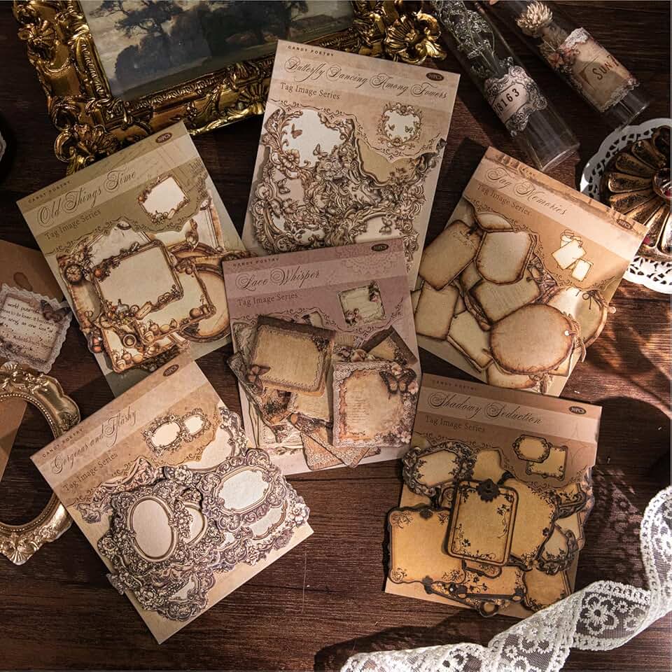 180 Vintage Label Border Scrapbook Stickers