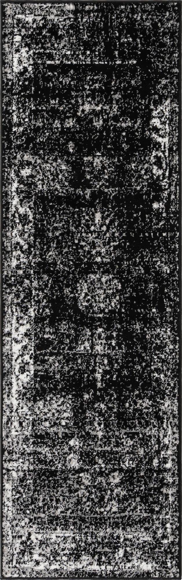 Sofia Traditional Vintage Black Runner Rug 2' x 7')