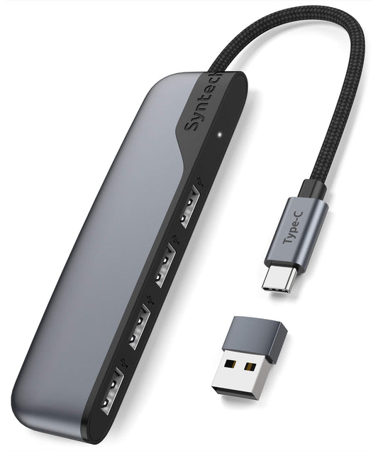 USB C to USB Hub with 4 Ports and Adapter