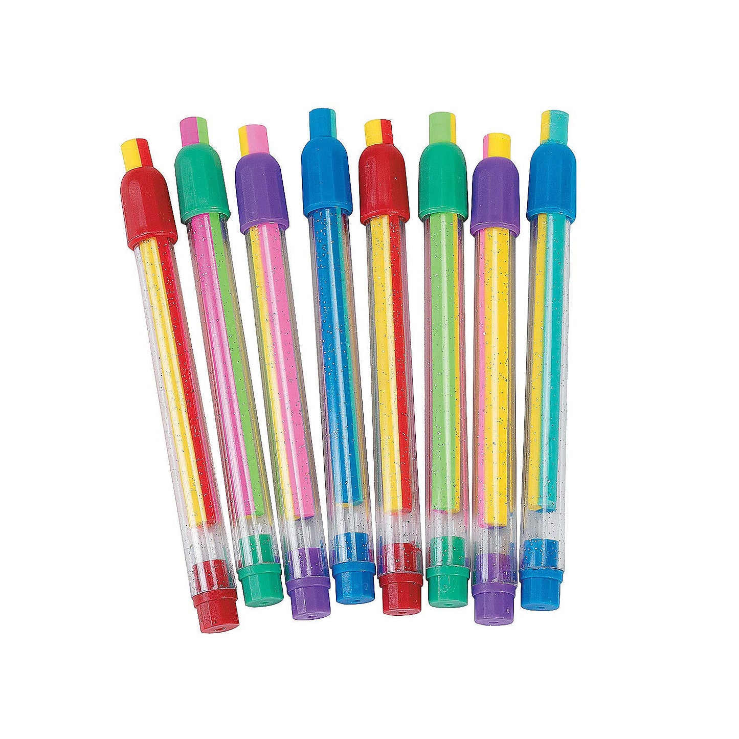 Set of 12 striped eraser sticks