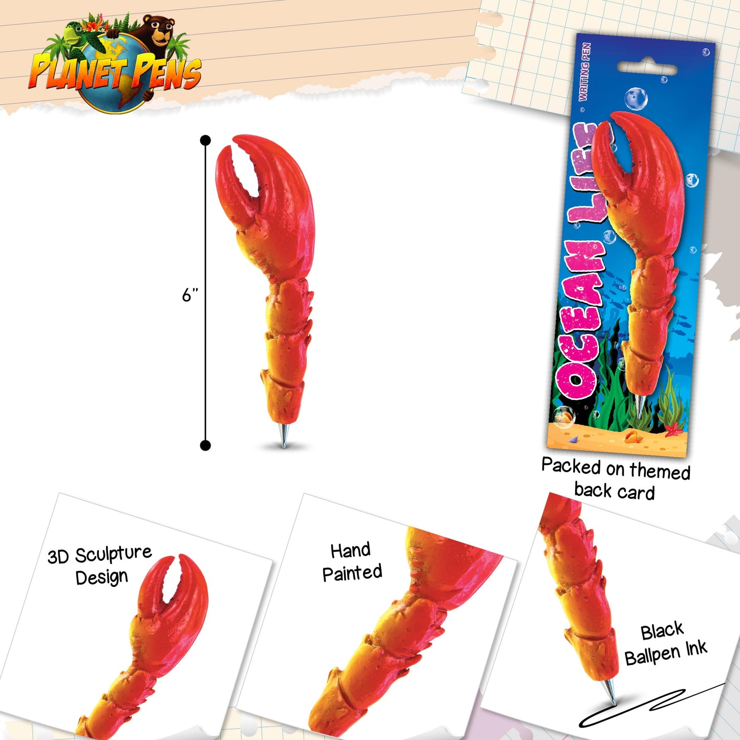 Crab Claw Ocean-Themed Ballpoint Pen