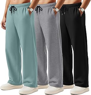 Three Men's Big and Tall Athletic Sweatpants with Pockets