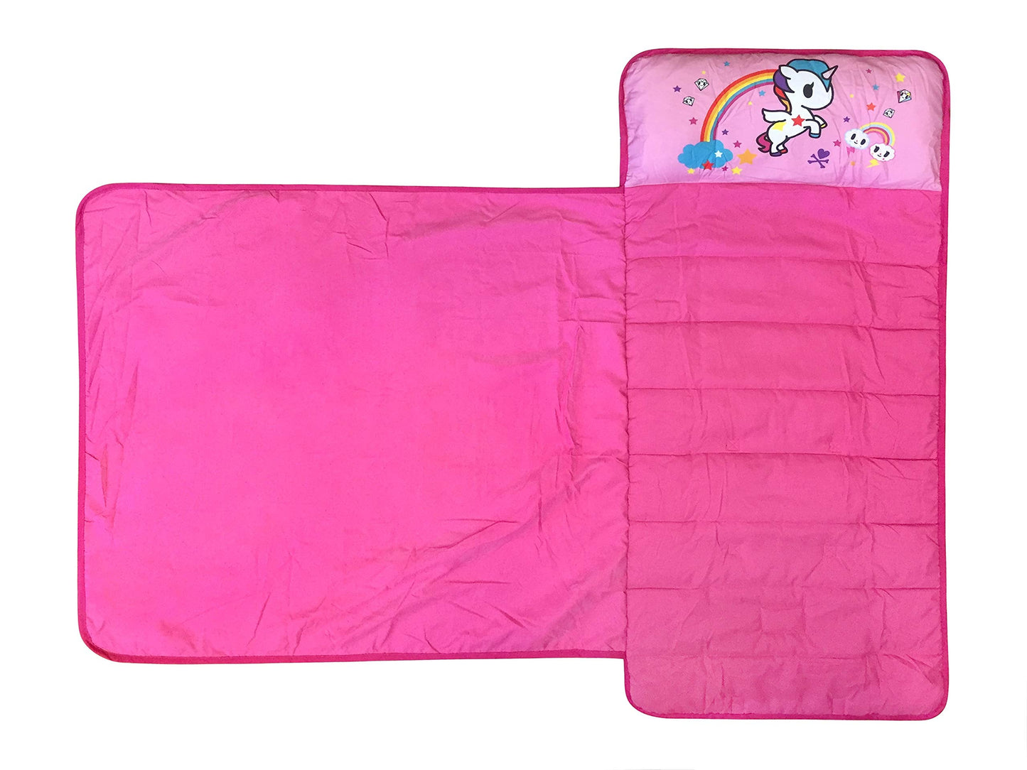 Tokidoki Neonstar Unicorno Rainbow Nap Mat  Built-in Pillow and Blanket Featuring Unicorno  Super Soft Microfiber Kids'/Toddler/Children's Bedding, Ages 3-5 Official Tokidoki Product)