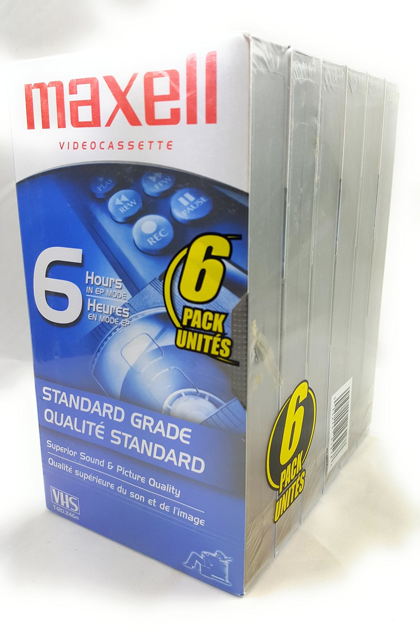 STD T-120 VHS Standard Grade Videotape, 6 Pack
