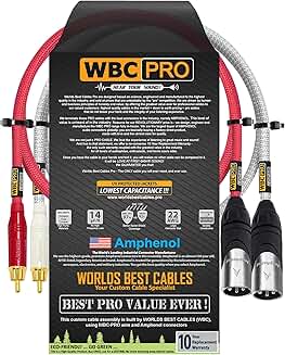 1.5 ft RCA to XLR male audio cable pair