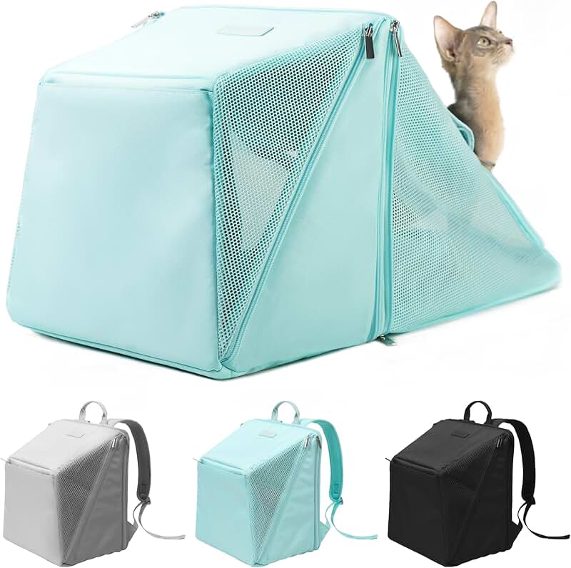 Expandable mesh backpack for small cats and dogs