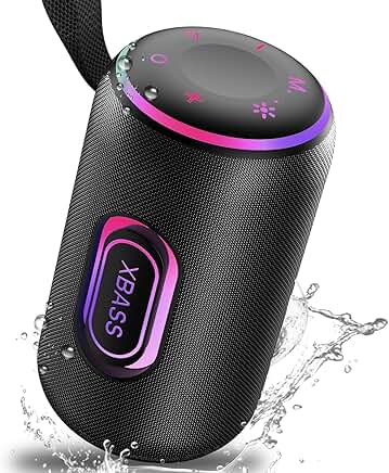 Portable Bluetooth Speaker with Deep Bass and RGB Lights