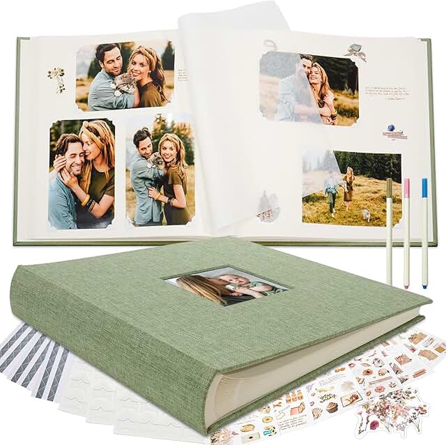 Large Green 12x12 Scrapbook Album with 60 Pages