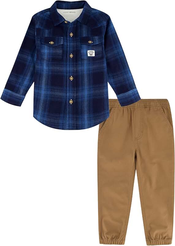 Baby boys' comfortable casual 2-piece woven set