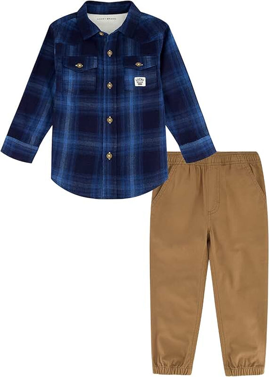 Baby boys' comfortable casual 2-piece woven set