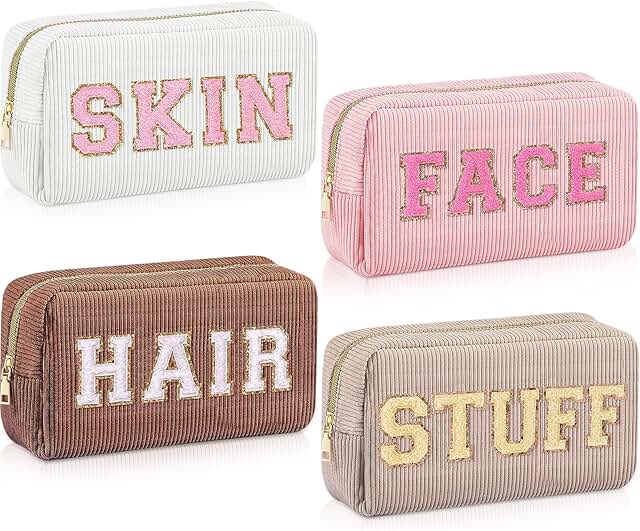 Set of four travel toiletry bags for women