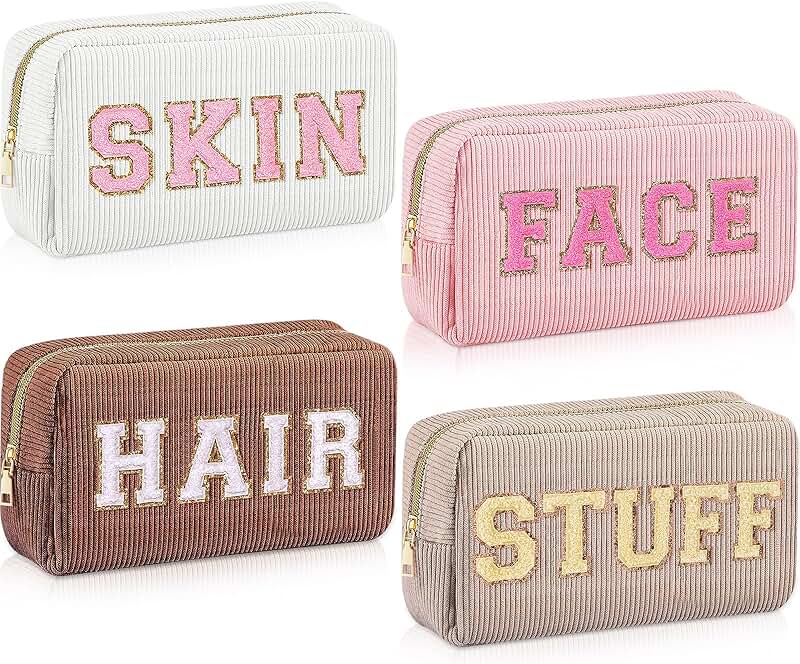 Set of four travel toiletry bags for women