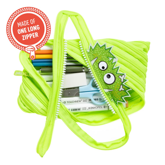 Large Green Monster Pencil Case for Kids