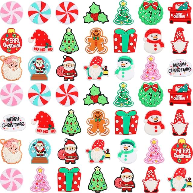48 Christmas Silicone Beads for Jewelry and Crafts