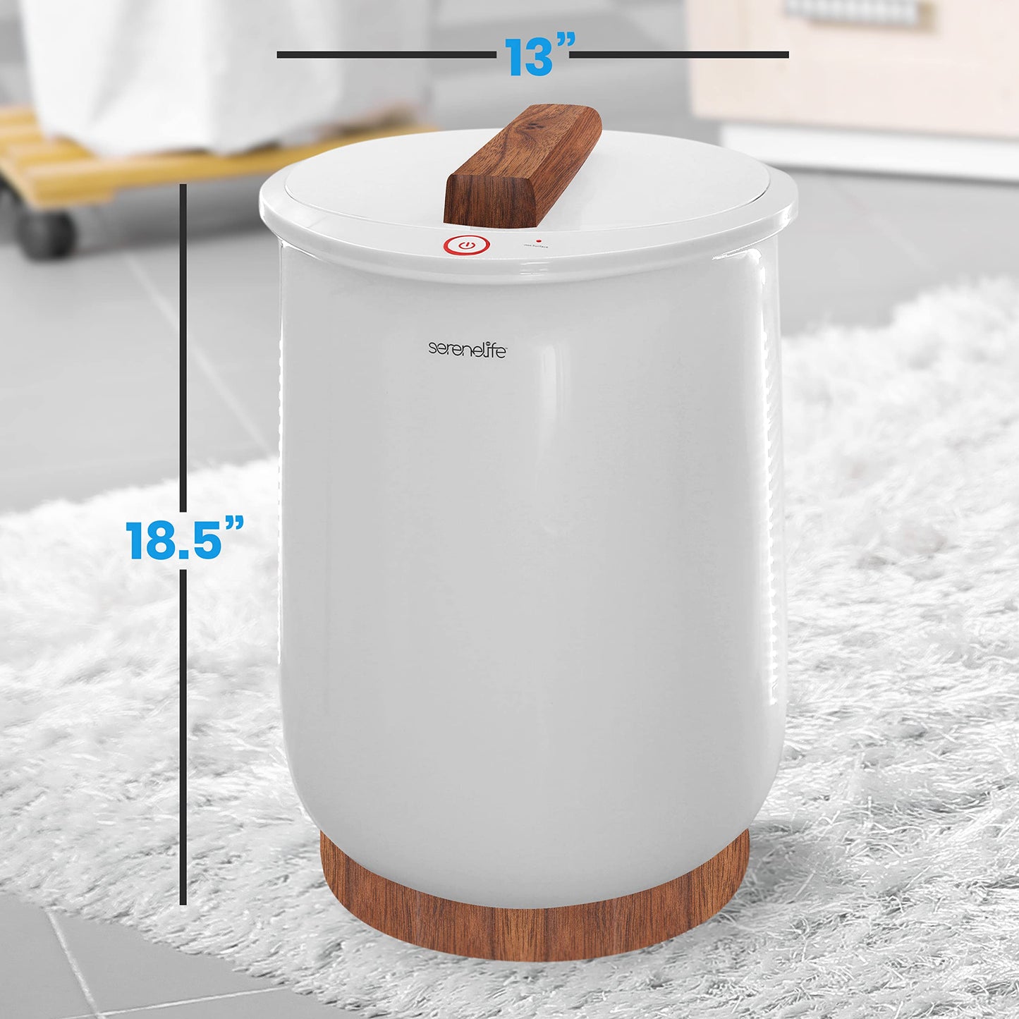 Warmer Bucket Style-White Large Portable Spa Blanket Heater for Bathroom, Auto Shut Off, Fits Up to Two Oversized Towels, Bathrobe, Throw Pillow, PJ, Clothes