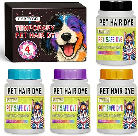 Vibrant Pet Hair Dye in 4 Colors, 4oz