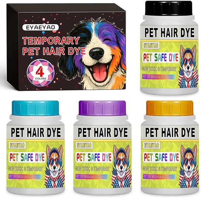Vibrant Pet Hair Dye in 4 Colors, 4oz