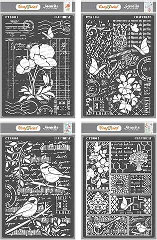 Reusable art stencils for wood, canvas, and fabric