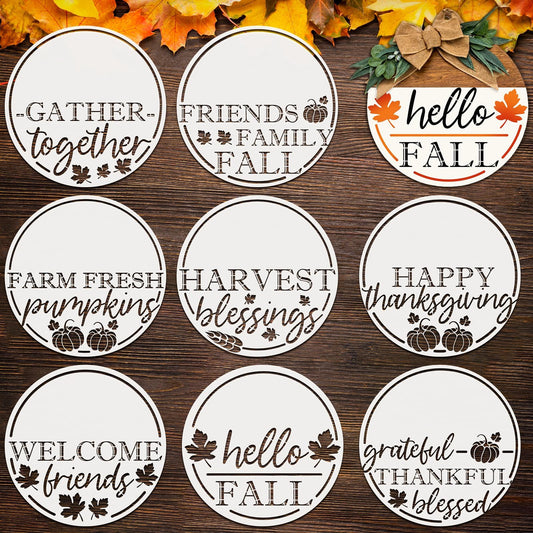 8 Pieces 12" Fall Home Stencils for Wood Painting
