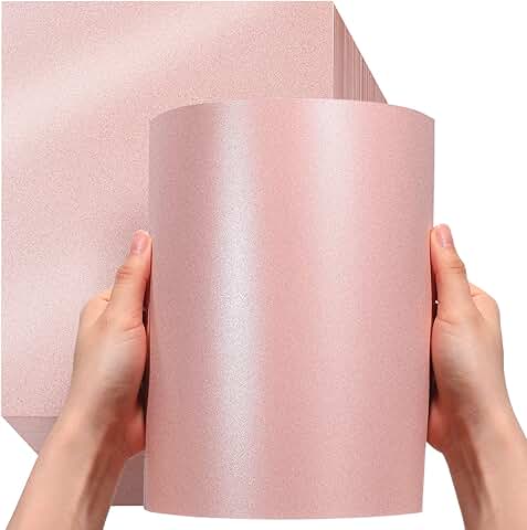 Pink Metallic Card Stock, 250 Sheets, 8.5x11 Inch