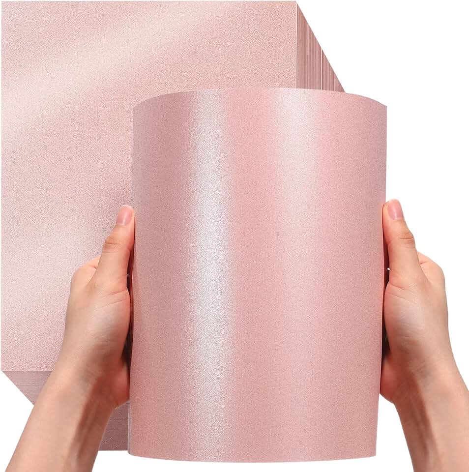 Pink Metallic Card Stock, 250 Sheets, 8.5x11 Inch