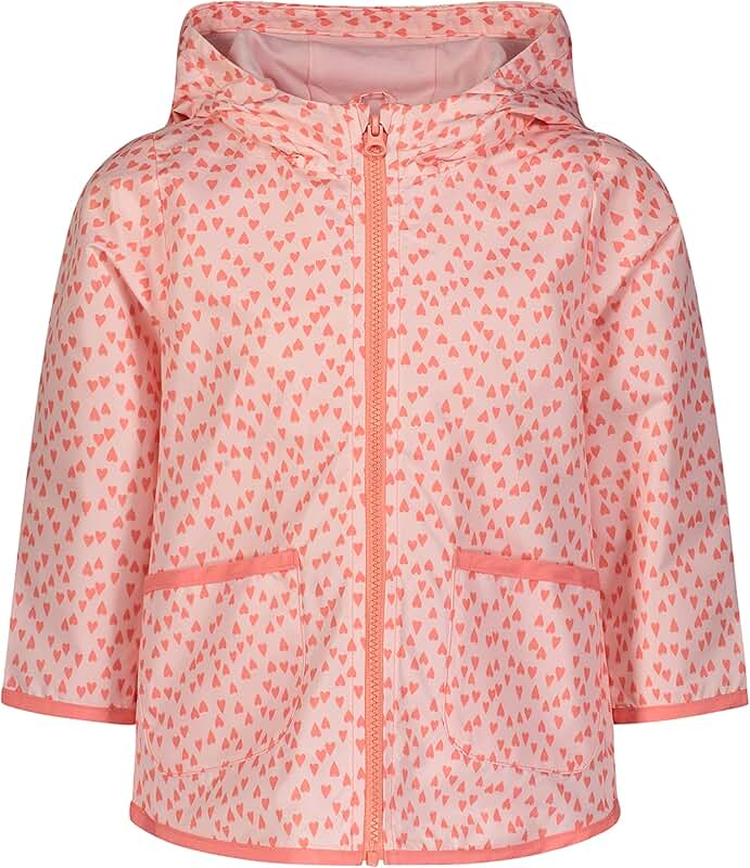 Pink hearts raincoat for baby girl, 12 months